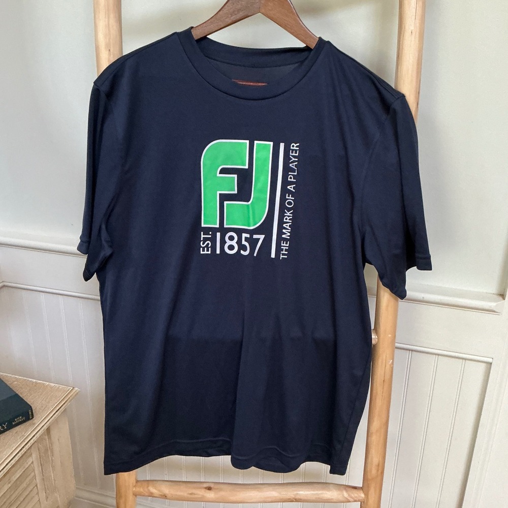 FootJoy Mens Navy Blue Graphic Performance Golf T-Shirt Size Large FJ 1857 Tee